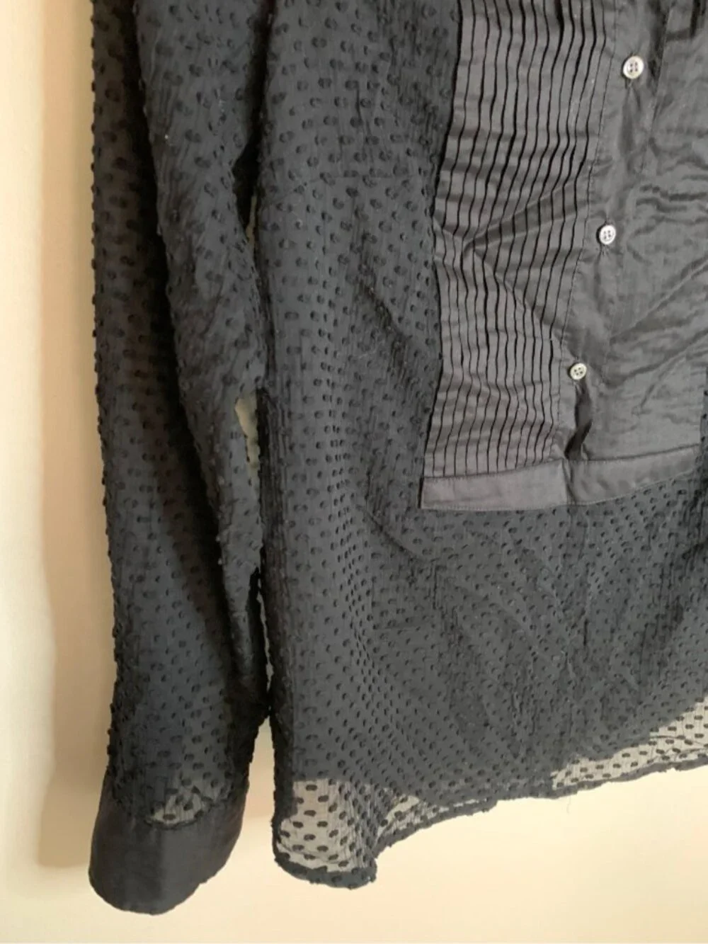J. Crew Black Blouse Semi Sheer 0